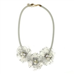 Колье «Текстильные цветы» ручная работа