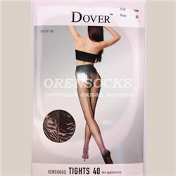 ЖЕНСКИЕ КАПРОНОВЫЕ КОЛГОТКИ 40DEN С АЖУРНЫМИ ТРУСИКАМИ И ХЛОПКОВОЙ ЛАСТОВИЦЕЙ ЧЕРНЫЕ DOVER 8135