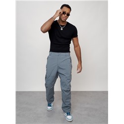 Брюки утепленный мужской зимние спортивные серого цвета 21137Sr