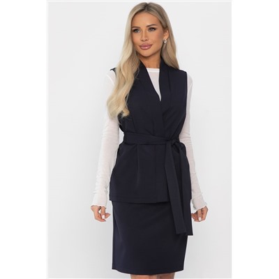 Костюм с юбкой Окси (темно-синий) К14337-8М