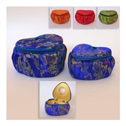 Шкатулка Шкатулка 2 шт. Сердце 17х14,9х6см шелк SH A399
