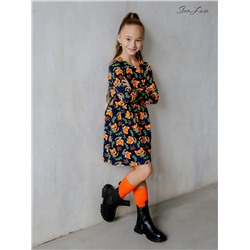 Платье Эля лисы на синем
