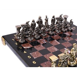 Шахматы подарочные с металлическими фигурами "Спарта", 250*250мм