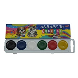 Краски акварельные  6цв. Profit медовые б/кисточки / карт.упаковка КА-2985
