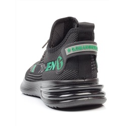 HA103-2 BLACK/GREEN Кроссовки мужские (текстиль) размер