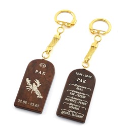 Брелок из обсидиана знак зодиака "Рак" 28*55мм (арка)