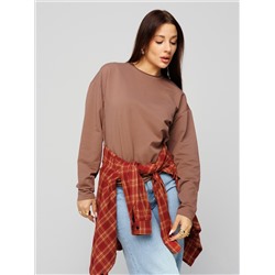 Женский лонгслив из футера 2-х нитки Lingeamo какао ВК-25 (02)