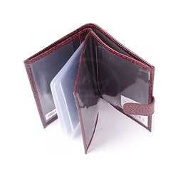 Обложка для авто+паспорт Premier-О-178 (5 внут карм,  двойная стенка)  натуральная кожа бордо крокодил (98)  129830