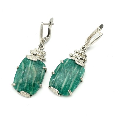 Серьги из амазонита 20*37мм.