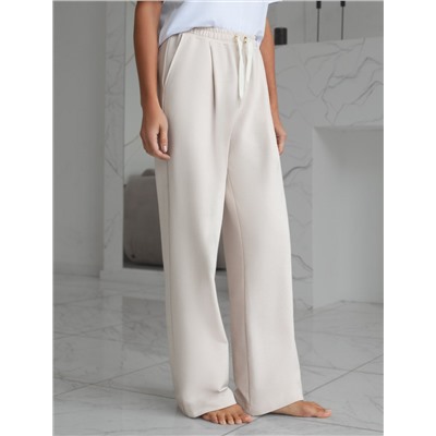 Свободные брюки из тонкого премиального футера с эластаном