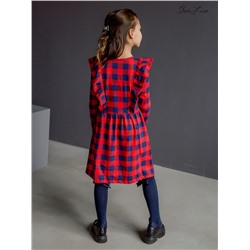 Платье София рукав красная клетка ФМ