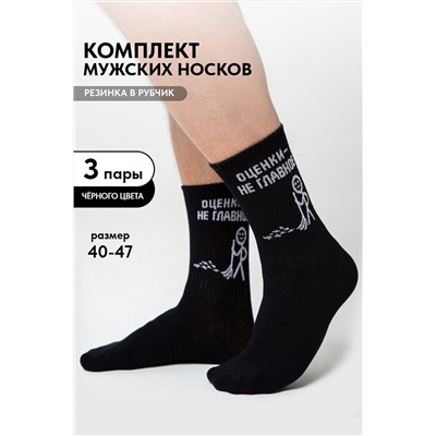 Носки мужские Оценки не главное (набор 3 пары)