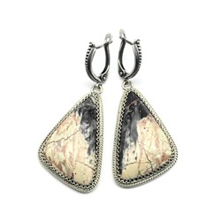 Серьги яшма уральская "Грация" 23*38мм.