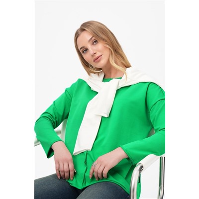 Женский лонгслив оверсайз из футера двухнитки Happyfox