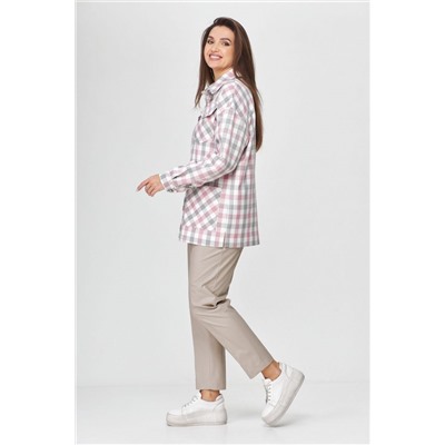 Abbi 5002 розовая_клетка, Брюки,  Рубашка