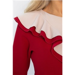 Платье Эванесса (красно-бежевое) П12743-35М