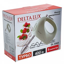 Миксер электрический 400 Вт DELTA LUX DL-5068 серо-голубой