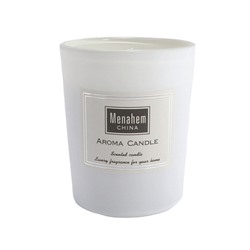 Aroma Candle AMBER AND SMOKE, Menahem (Аромасвеча в стакане АМБЕР, САНДАЛ И ВАНИЛЬ, время горения: около 12 часов), 1 шт.