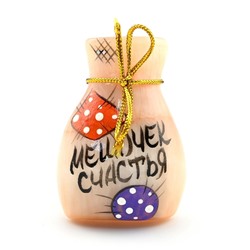Магнит из селенита "Мешочек счастья" 47*35*15мм