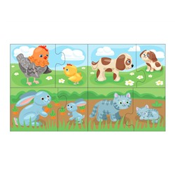 Развивающие деревянные парные пазлы для малышей «Мама и малыш» (20 элементов)