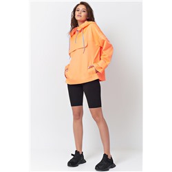 Ветровка легкая с капюшоном неоновая оранжевая