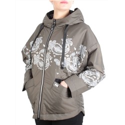 ZW-2312-C SWAMP COLOR Куртка демисезонная женская BLACK LEOPARD (100 гр.синтепон) размер 52