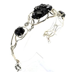 Браслет с черным гранатом (меланит), 19,5см.