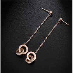 SALE! Длинные серьги с цепями и кольцами, римский циферблат, 1 пара.