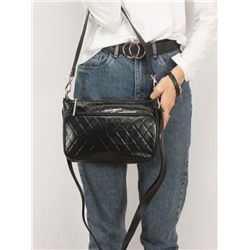 Сумка женская натуральная кожа GU 2033-8819,  3отд,  плечевой ремень,  черный 249968