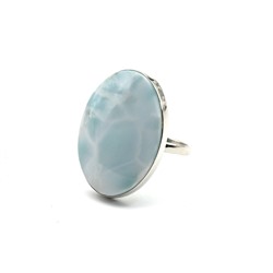 Кольцо ларимар "Овал" 21*28мм, размер-18