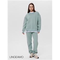 Женские брюки оверсайз из футера с начесом Lingeamo мятные КБ-25 (25)