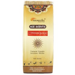 Ace Scents DRAGON BLOOD Natural Masala Incense Sticks, Aromatika (КРОВЬ ДРАКОНА натуральные ароматические палочки, Ароматика), 100 палочек.