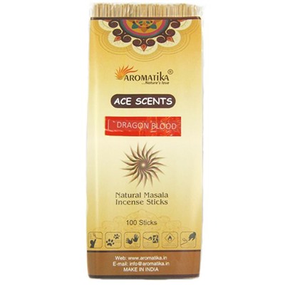 Ace Scents DRAGON BLOOD Natural Masala Incense Sticks, Aromatika (КРОВЬ ДРАКОНА натуральные ароматические палочки, Ароматика), 100 палочек.