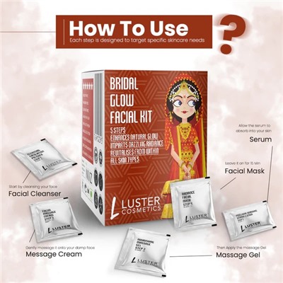 BRIDAL GLOW Facial Kit, Luster (СВАДЕБНОЕ СИЯНИЕ набор для ухода за лицом, Ластер), 1 уп. (45 г.)