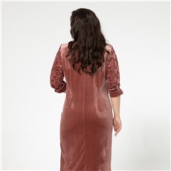 Платье, бархатное полотно, пудровый