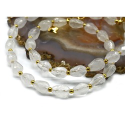 Бусы из розового кварца капля гр.6*9мм, 40см