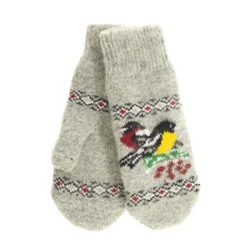 Варежки женские "Снегирь и синица" КРУГ 3438-1