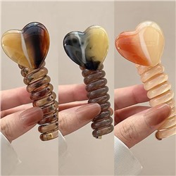 Резинка-пружинка для волос с СЕРДЦЕМ