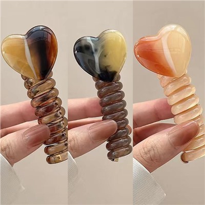 Резинка-пружинка для волос с СЕРДЦЕМ