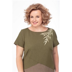 Anelli 470 зеленый+кофе, Платье