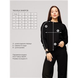 Женский лонгслив из футера 2-х нитки Lingeamo черный ВК-25 (35)