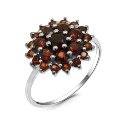 Кольцо из серебра гранат, Ежевичка