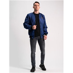 Ветровка-бомбер синий