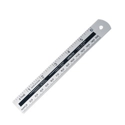 Линейка металл. 15см Alingar 2 шкалы см/дюйм  AL3749