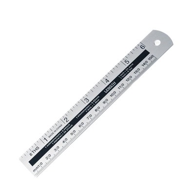Линейка металл. 15см Alingar 2 шкалы см/дюйм  AL3749