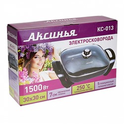Электросковорода 1500 Вт АКСИНЬЯ размеры 30×30 см, глубина 7 см КС-013