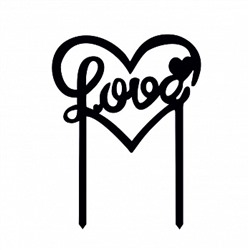 Топпер "Love" черный 11*14 см
