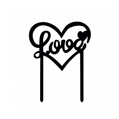 Топпер "Love" черный 11*14 см