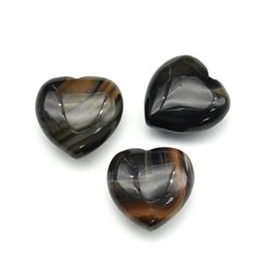 Сердце из агата черного 25*25*12мм