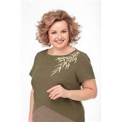 Anelli 470 зеленый+кофе, Платье